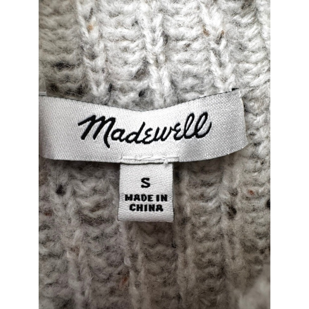Madewell Donegal Flecked Shaker Stitch Pullover Sweater Grey Womens‎ Size S - Picture 10 of 15